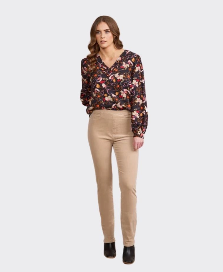 Vassalli Pant Bay Cord Slim Leg - Oat