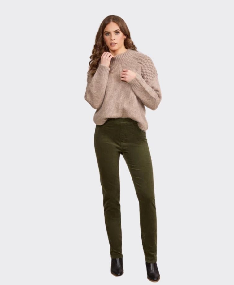 Vassalli Pant Bay Cord Slim Leg - Deep Sage