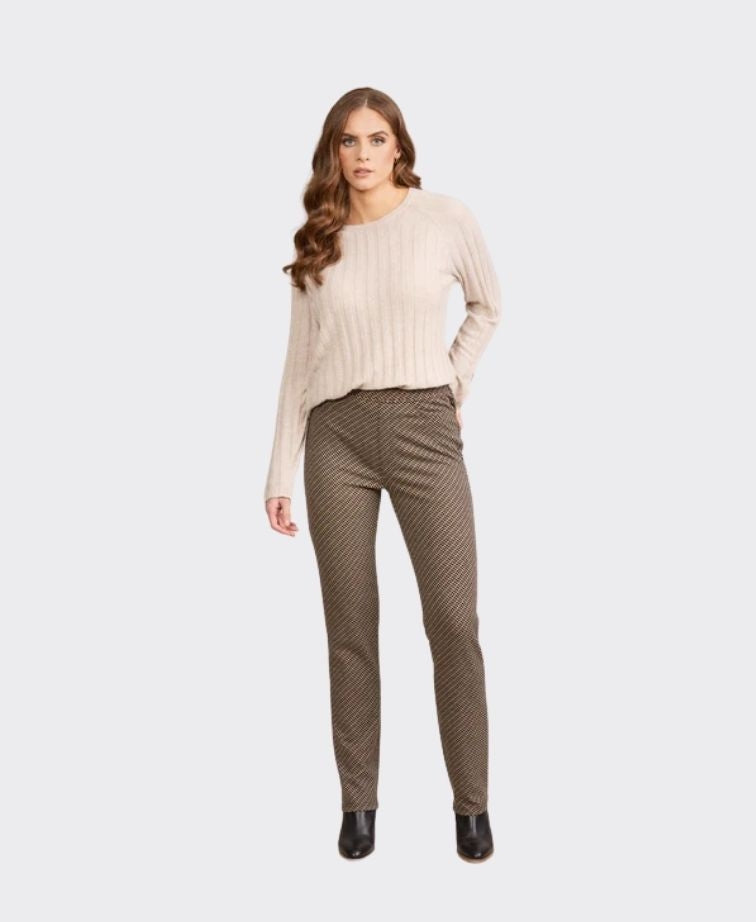 Vassalli Pants Knit Pull On Slim Leg - Brentwood