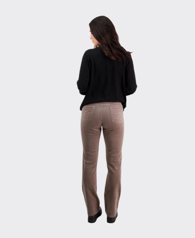 Vassalli Pants Arch Cord Straight Leg Full Length - Taupe
