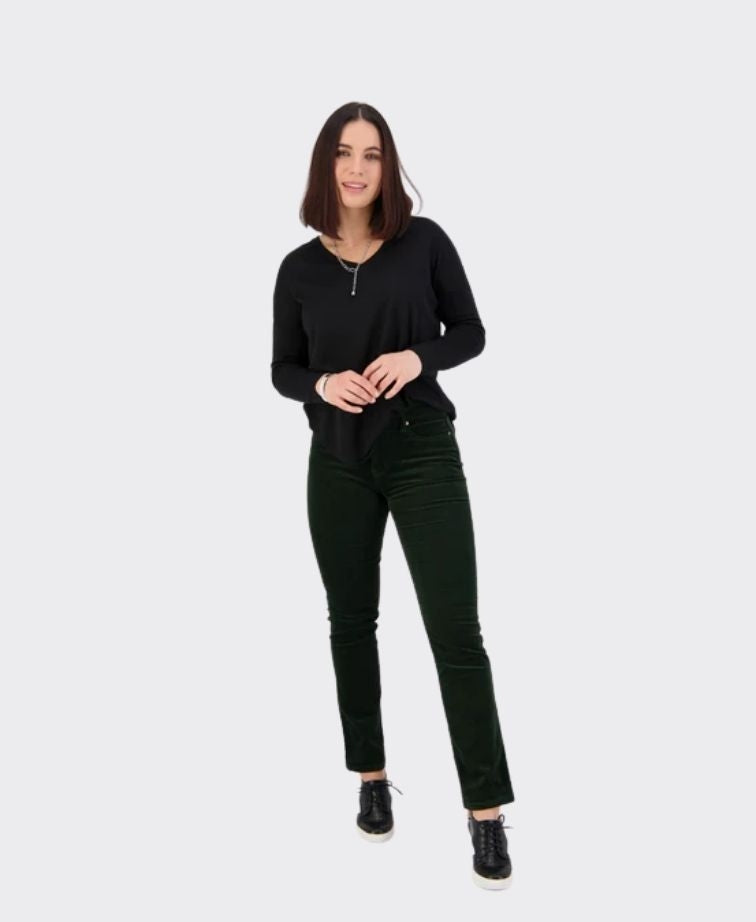 Vassalli Pants Arch Cord Straight Leg Full Length - Forest