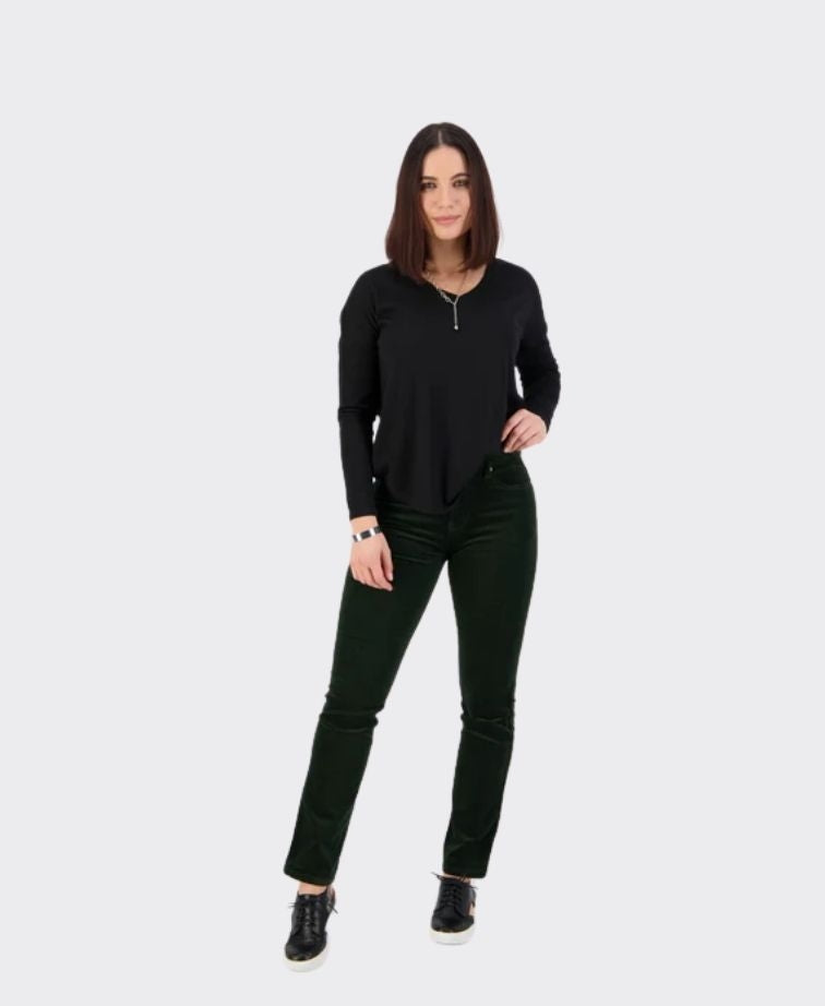 Vassalli Pants Arch Cord Straight Leg Full Length - Forest
