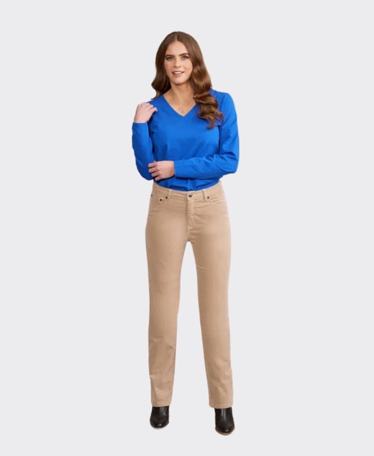 Vassalli Pants Arch Cord Straight Leg Full Length - Oat