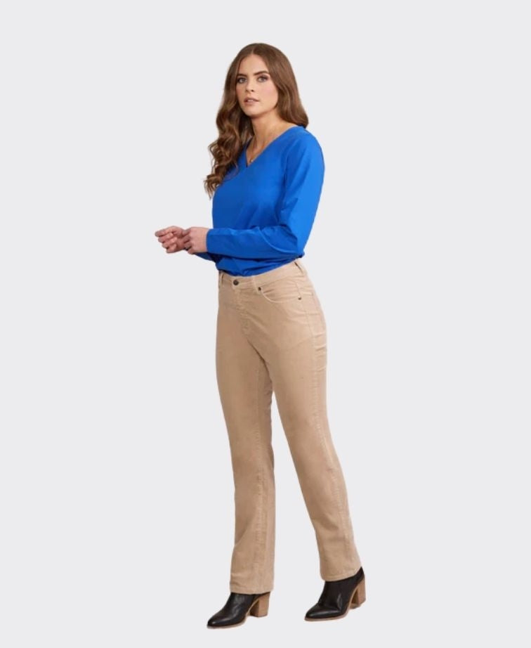 Vassalli Pants Arch Cord Straight Leg Full Length - Oat