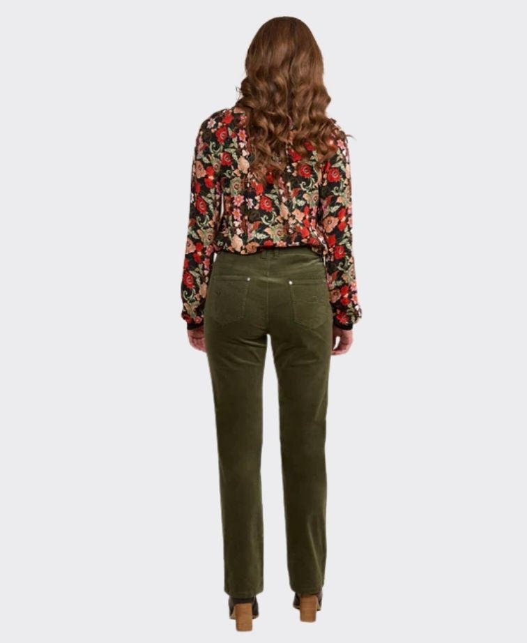 Vassalli Pants Arch Cord Straight Leg Full Length - Deep Sage