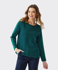 Newport Top Monica Stripe - Nvy/Grn Stripe