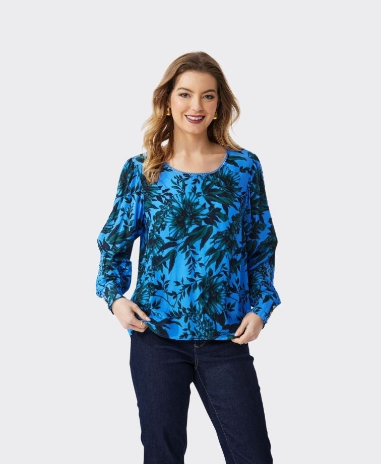 Newport Top Symphony Lace Trim - Symphony Print
