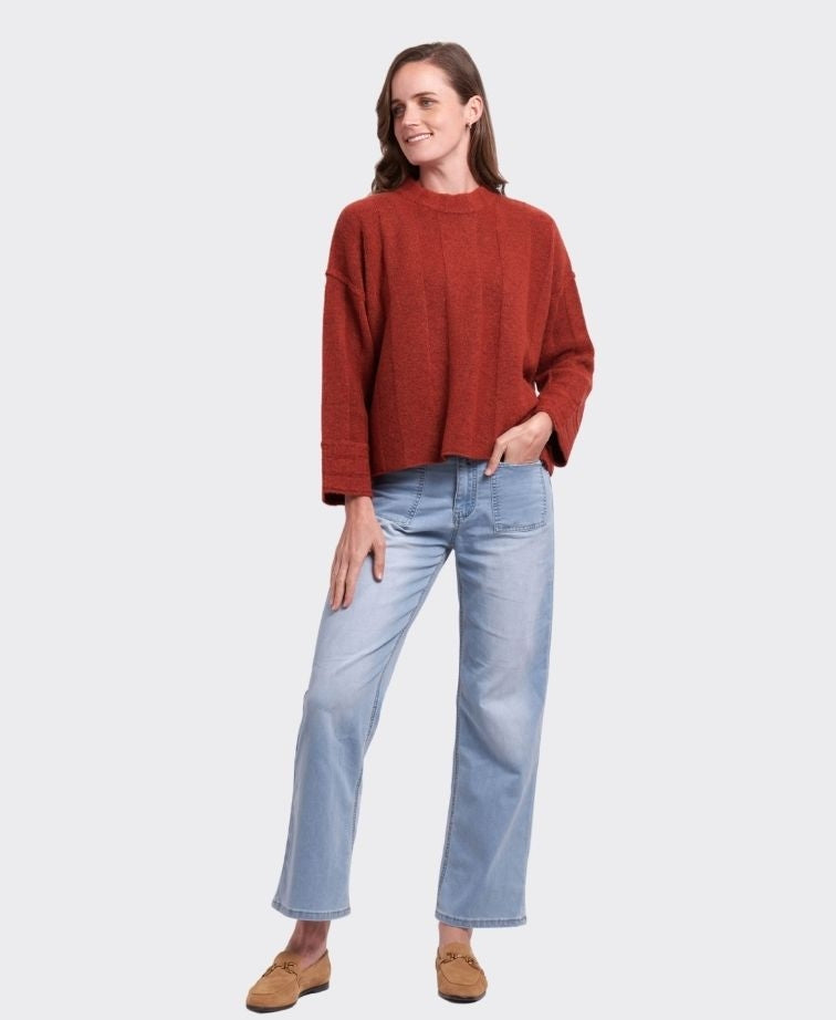 Foil Jumper Reverse Stripe Cuddle Up - Terracotta