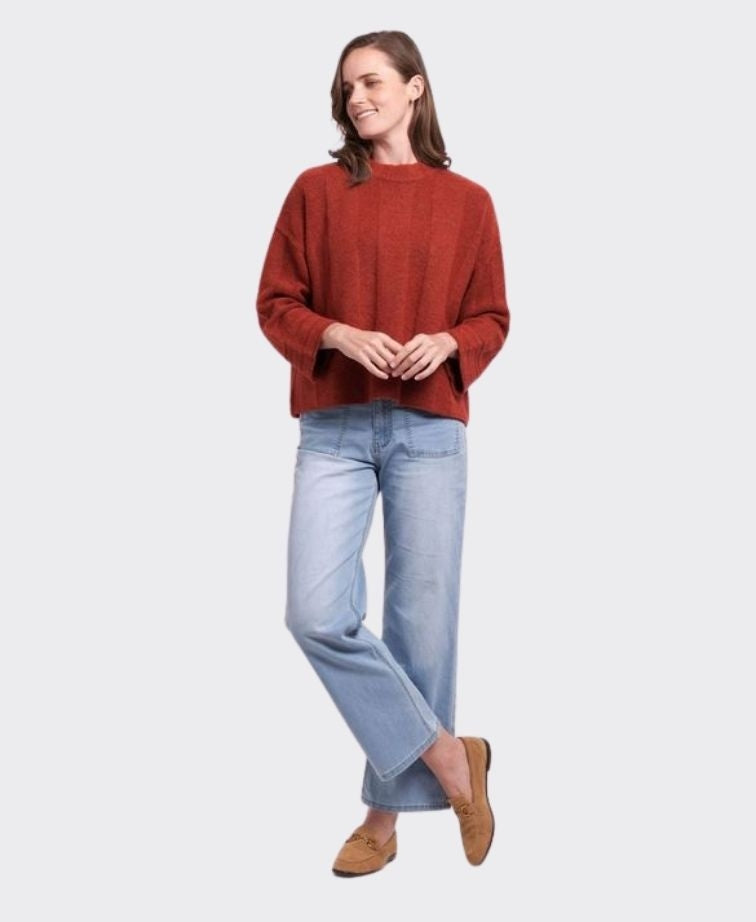 Foil Jumper Reverse Stripe Cuddle Up - Terracotta
