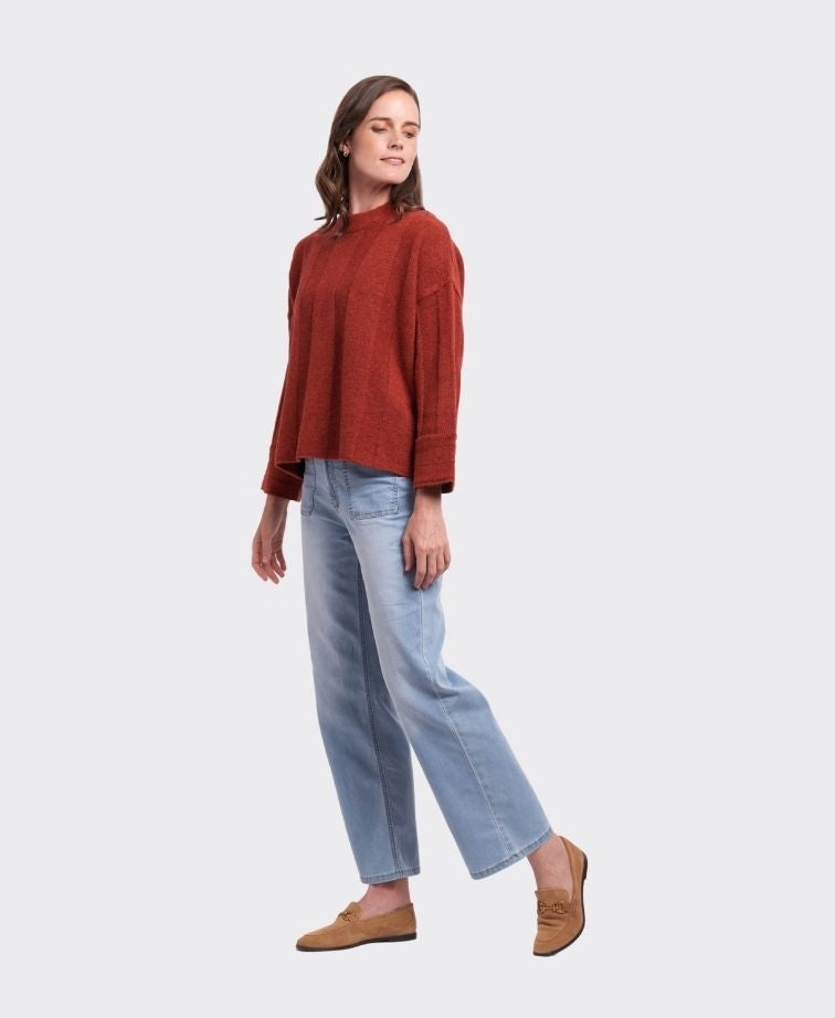 Foil Jumper Reverse Stripe Cuddle Up - Terracotta