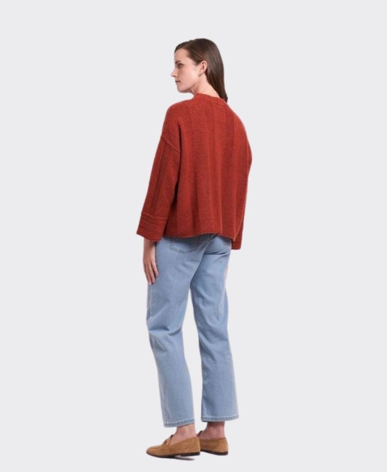 Foil Jumper Reverse Stripe Cuddle Up - Terracotta