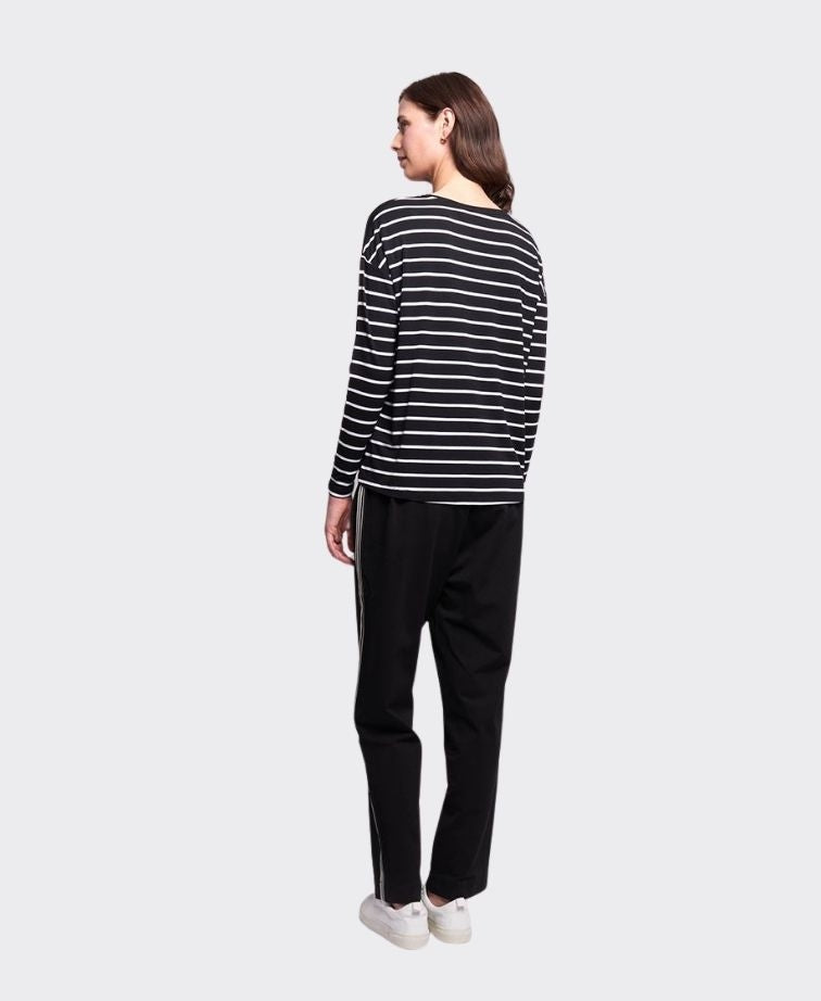 Foil Top Knit Drop Shoulder - Flower Grid