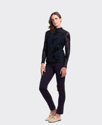 Foil Top L/S Polo Neck - Navy Splatter