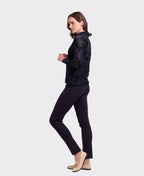 Foil Top L/S Polo Neck - Navy Splatter