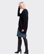 Foil Cardigan Open Front Midi - Black
