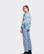 Memo Blouse Shirred Yoke Chiffon - Romantic Blues