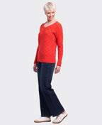 Memo Sweater Textured V-Neck - Neon Flash