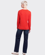 Memo Sweater Textured V-Neck - Neon Flash