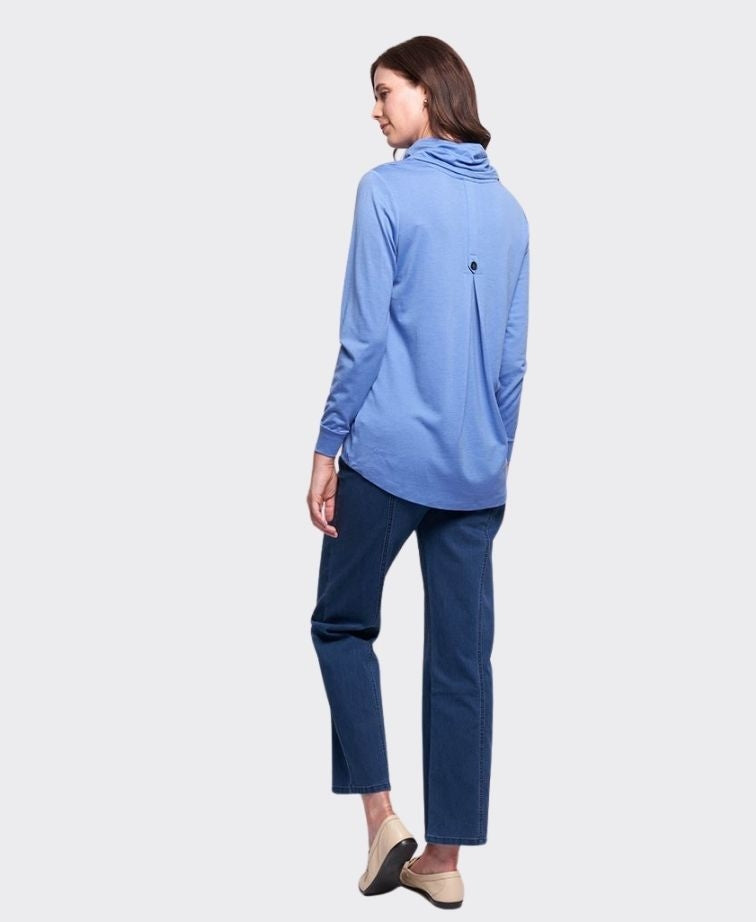 Foil Jersey Cowl & Swing Merino - Retro Blue