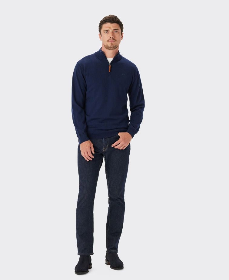 RMW Ernest 1/4 Zip Merino Knit - Navy