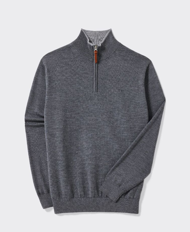 RMW Ernest 1/4 Zip Merino Knit - Sea Mist