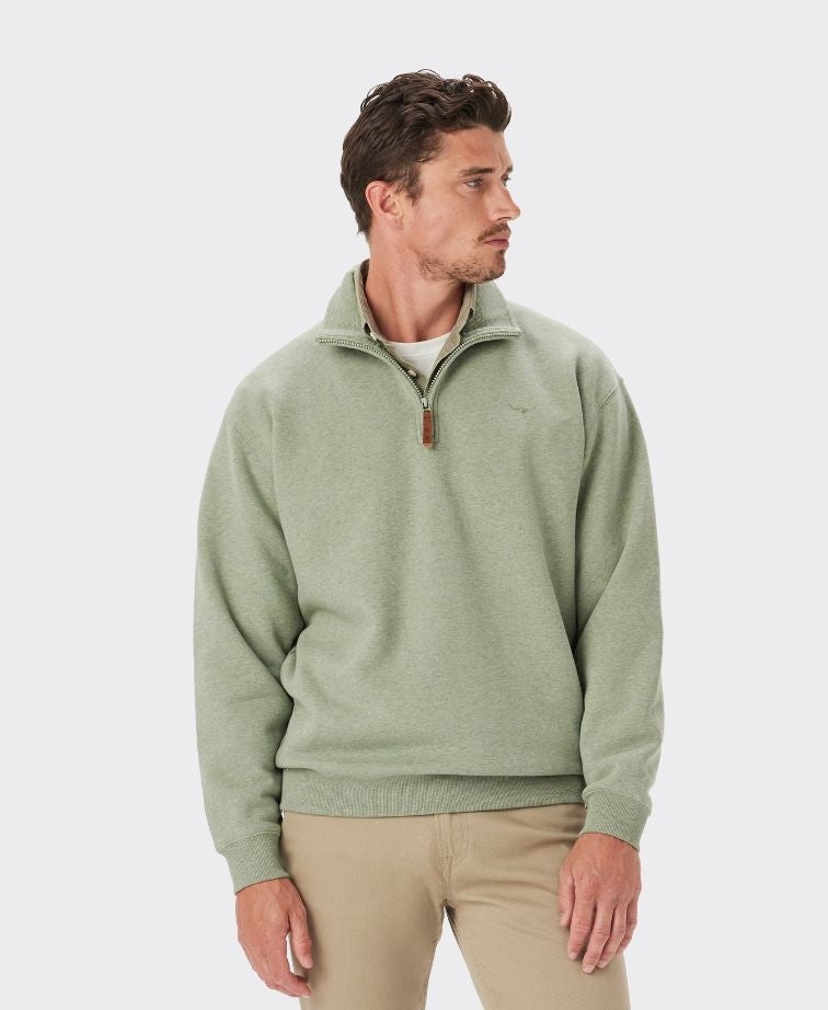 RMW Mulyungarie 1/4 Zip Sweatshirt - Green Marle
