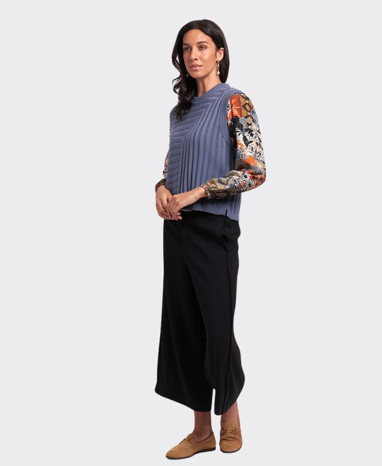 Preen Trousers Sideways Wide Leg - Black