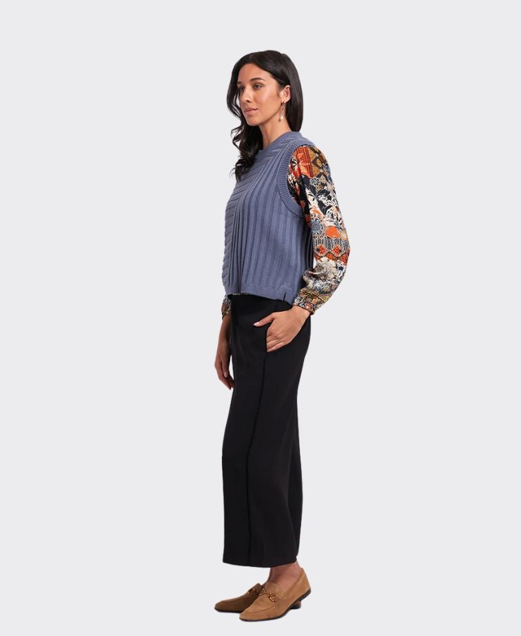 Preen Trousers Sideways Wide Leg - Black