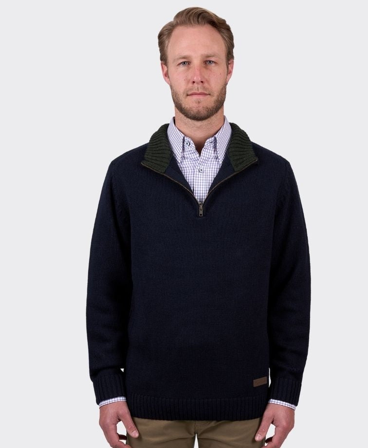 Thomas Cook Jumper Mason 1/4 Zip - Navy