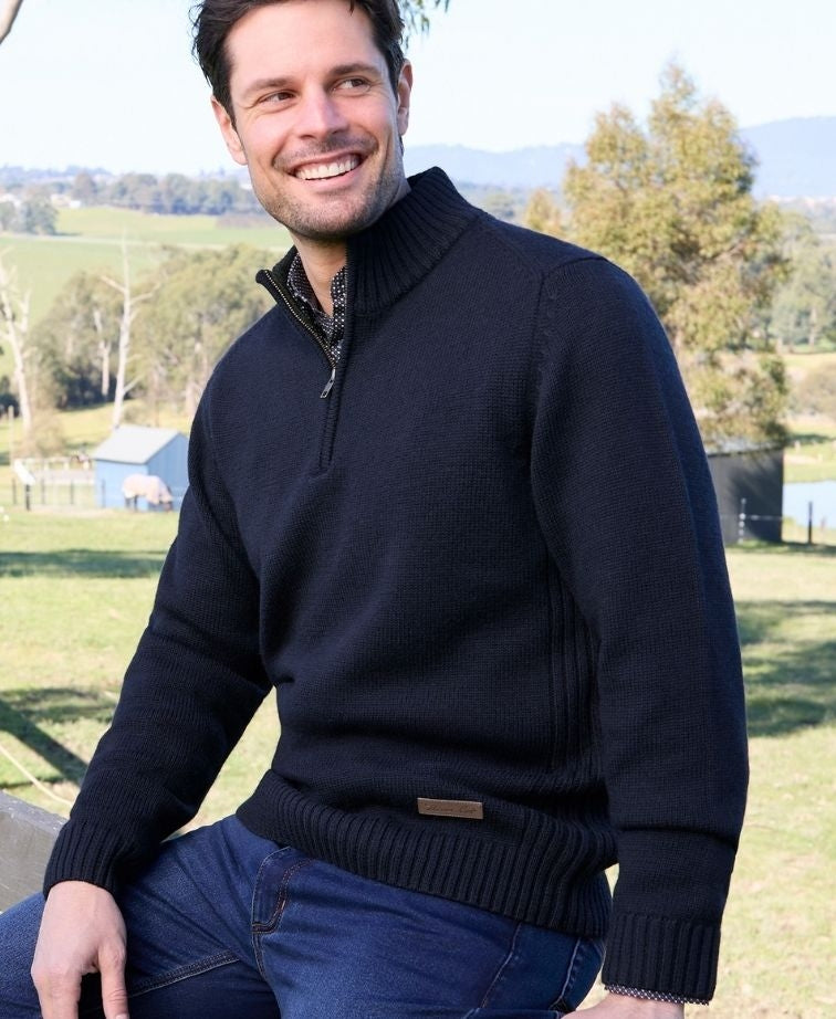 Thomas Cook Jumper Mason 1/4 Zip - Navy
