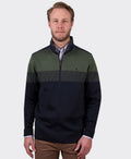 Thomas Cook Jumper Roy 1/4 Zip - Navy/Dark Green
