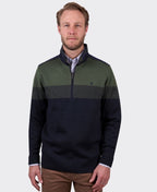 Thomas Cook Jumper Roy 1/4 Zip - Navy/Dark Green