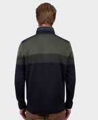 Thomas Cook Jumper Roy 1/4 Zip - Navy/Dark Green