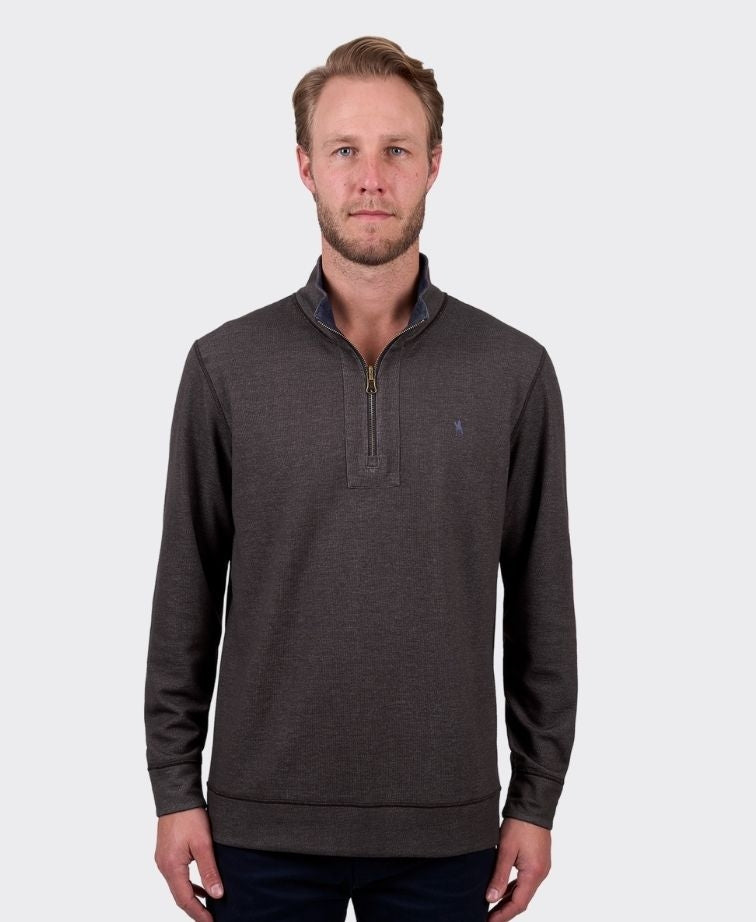 Thomas Cook Jumper Vic Reversible 1/4 Zip - Navy/Dark Tan