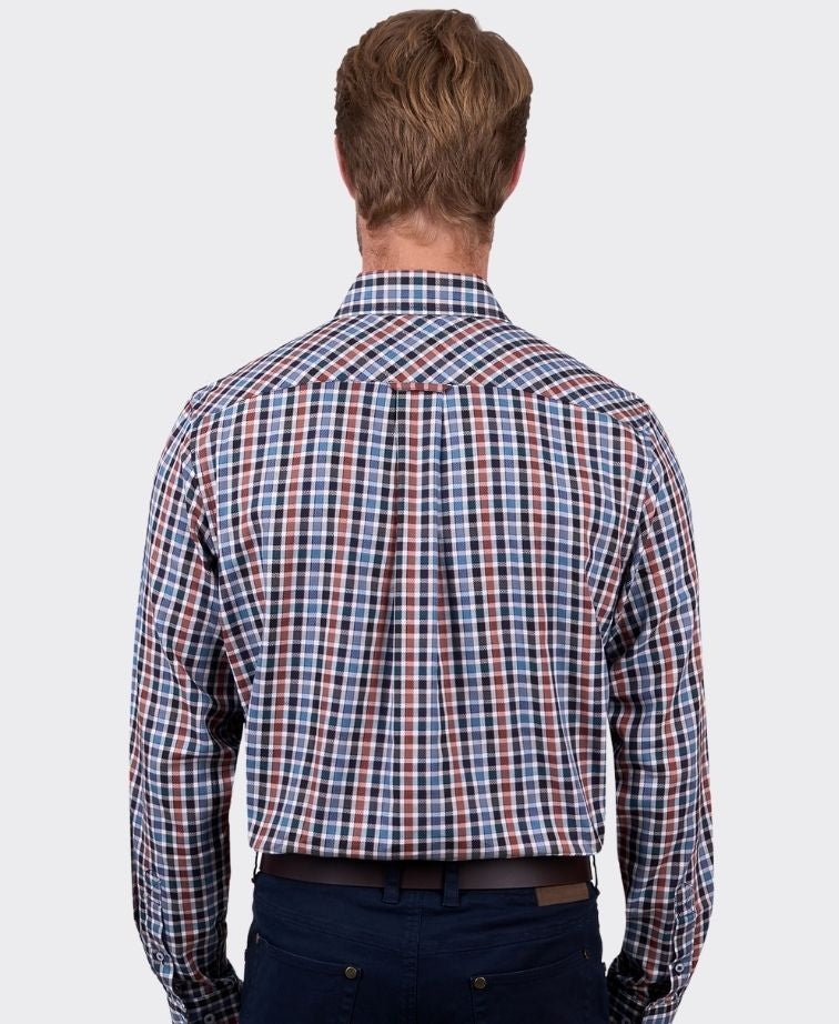 Thomas Cook Shirt L/S Ben - Navy/Tan