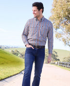 Thomas Cook Shirt L/S Ben - Navy/Tan