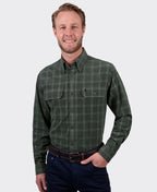 Thomas Cook Shirt L/S Leo Brushed Cotton - Green