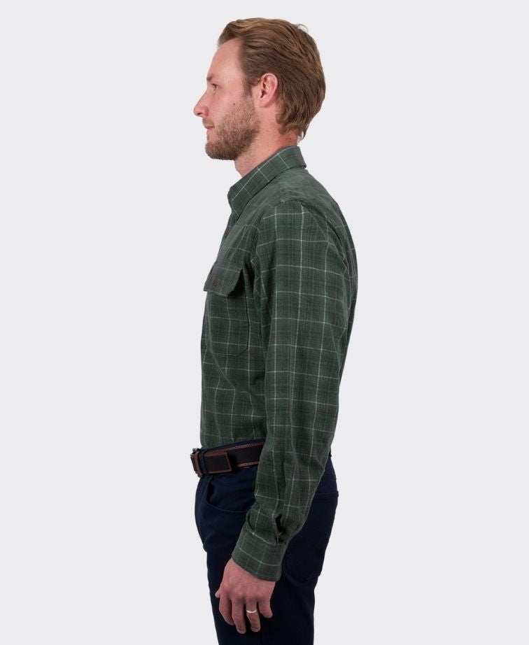 Thomas Cook Shirt L/S Leo Brushed Cotton - Green