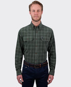 Thomas Cook Shirt L/S Leo Brushed Cotton - Green