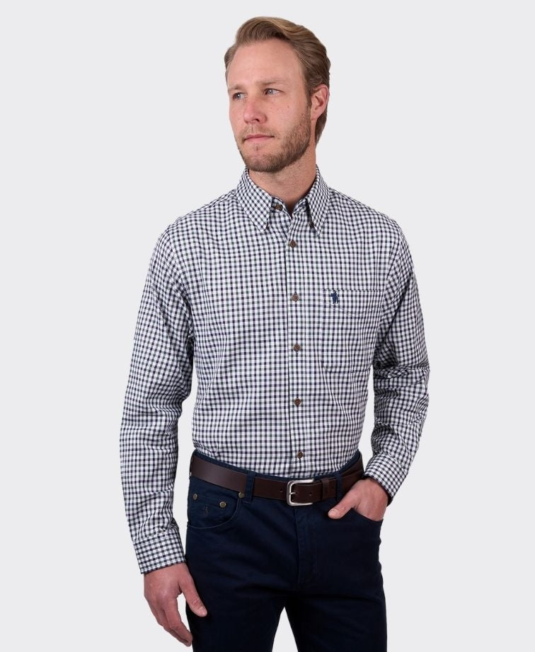 Thomas Cook Shirt L/S Lyle - Navy/Green