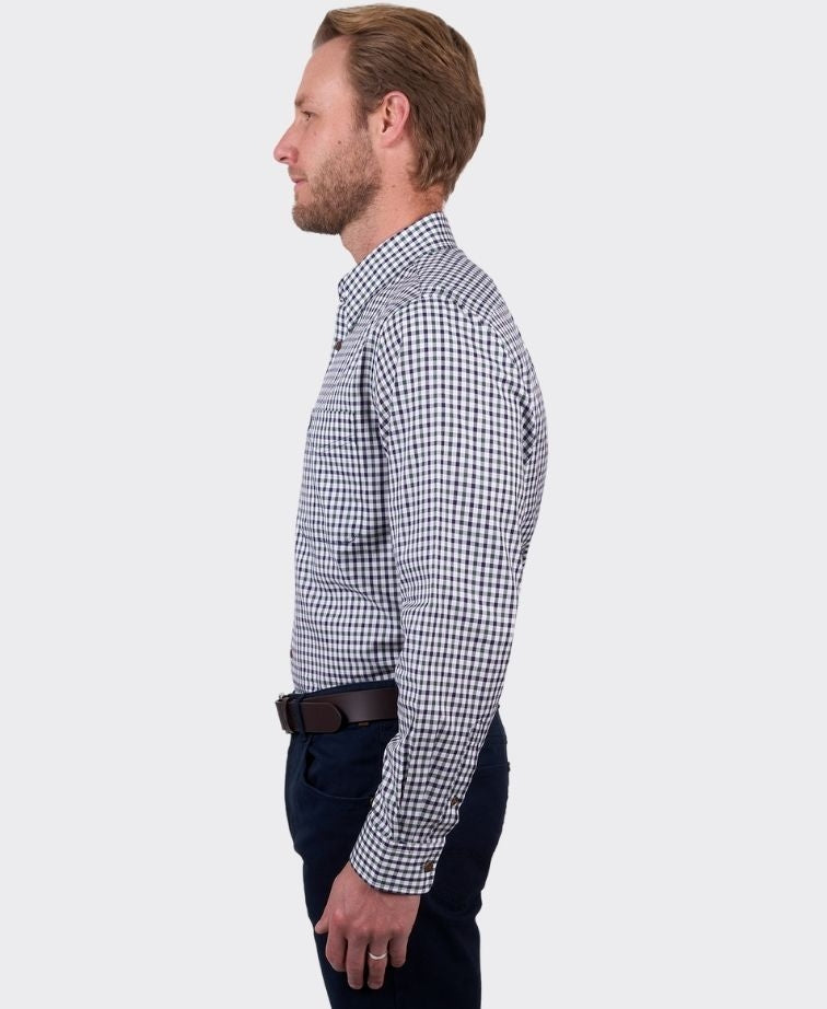Thomas Cook Shirt L/S Lyle - Navy/Green