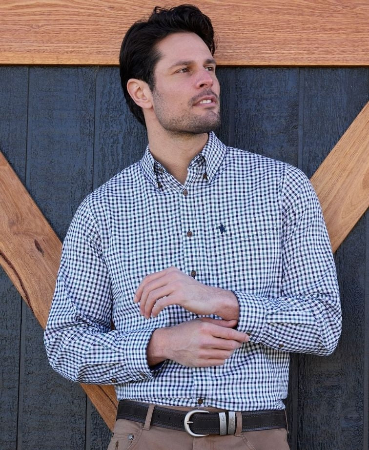 Thomas Cook Shirt L/S Lyle - Navy/Green