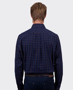 Thomas Cook Shirt L/S Max Brushed Cotton - Navy/Tan