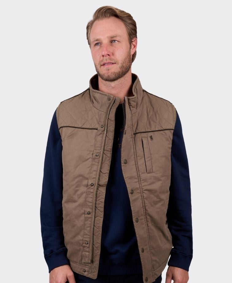 Thomas Cook Vest Stan Faux Oilskin - Camel