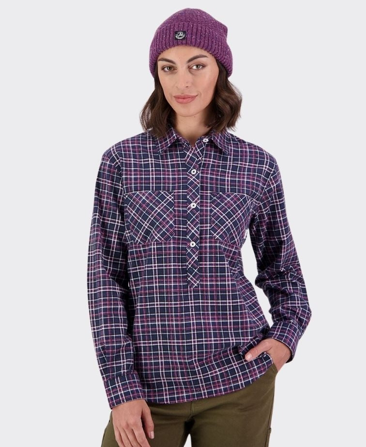 Swanndri Womens Egmont Shirt - Pink Navy