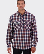 Swanndri Barn Yarn Dye Shirt - Navy/Copper