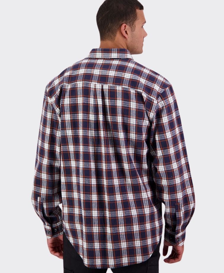 Swanndri Barn Yarn Dye Shirt - Navy/Copper