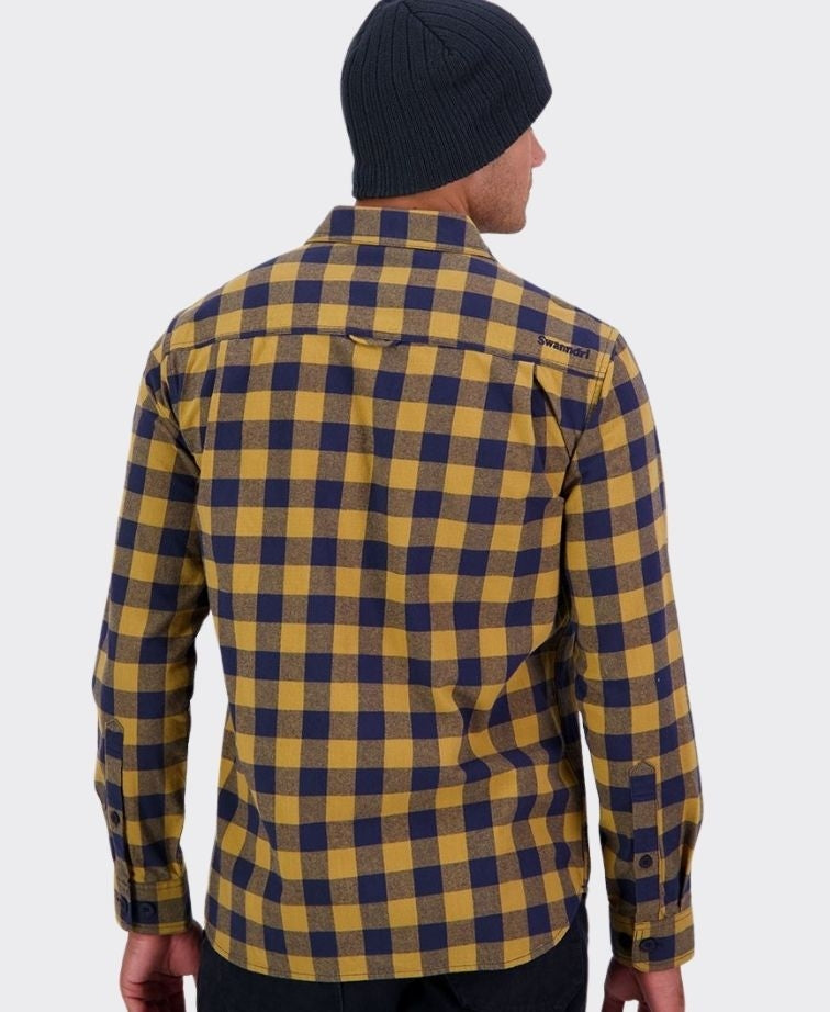 Swanndri Taranaki Tailor Shirt - Cashew/Navy