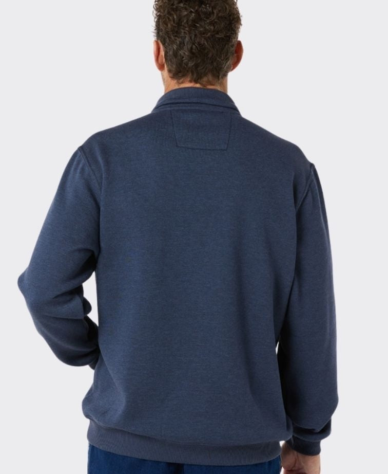 Breakaway Karl Snowy Mt Fleece Half Zip - Denim Marle