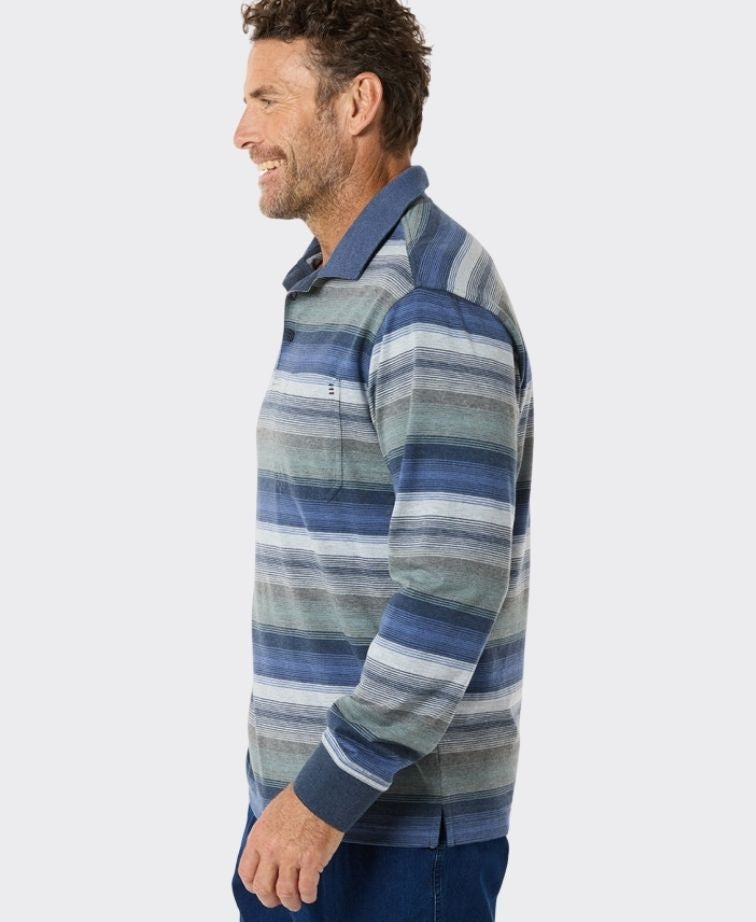 Breakaway Polo L/S Braythe Kinnersly - Denim Marle